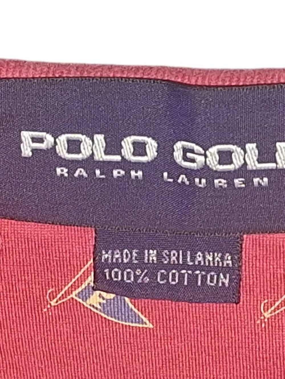 Polo Golf Ralph Lauren Vintage Club All over Print Red Polo Shirt Sz L